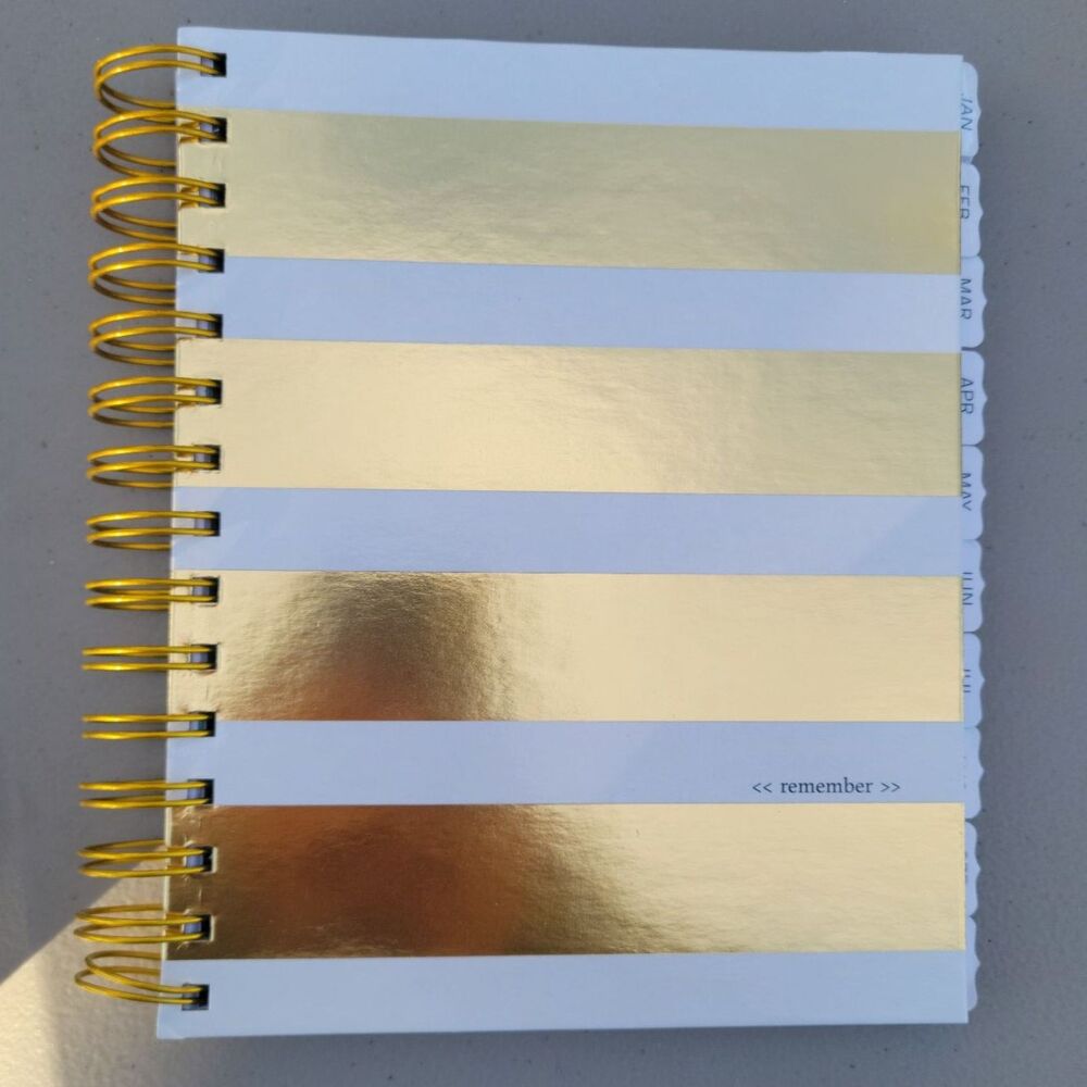 New Studio Gold Foil Teresa Collins 12 Month Undated Perpetual Planner Calendar